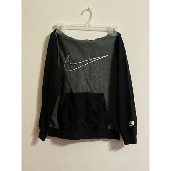 Nike Hoodie boys M Gray Black Sweatshirt Sweater - Picture 2 of 9